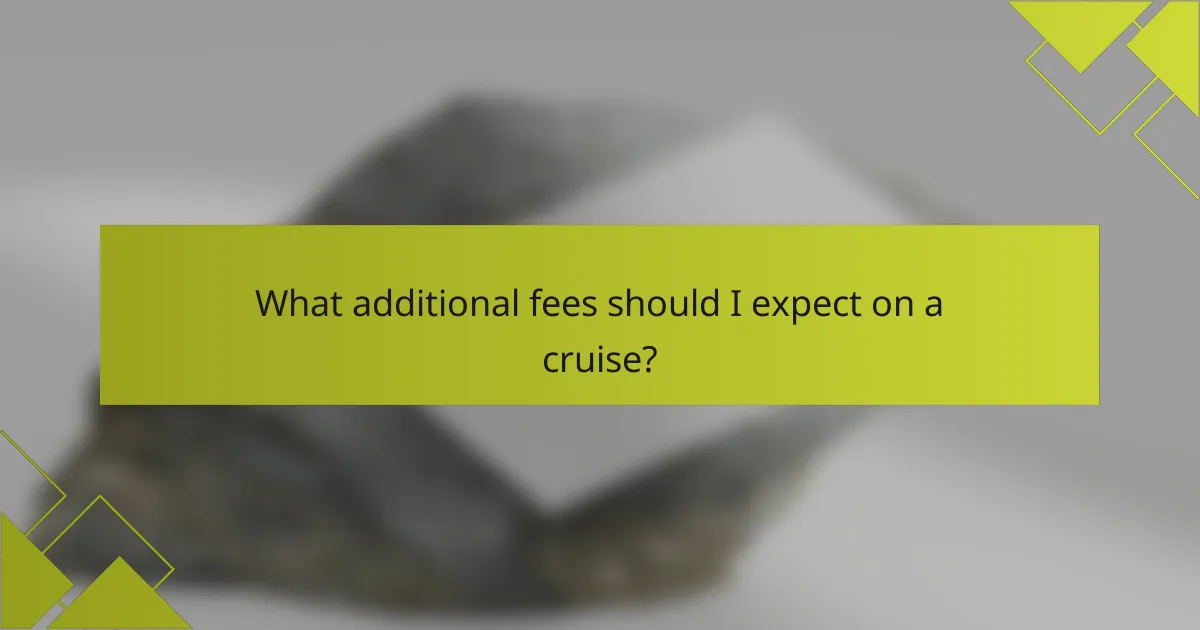 What additional fees should I expect on a cruise?