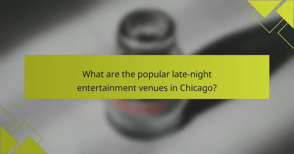 What are the popular late-night entertainment venues in Chicago?