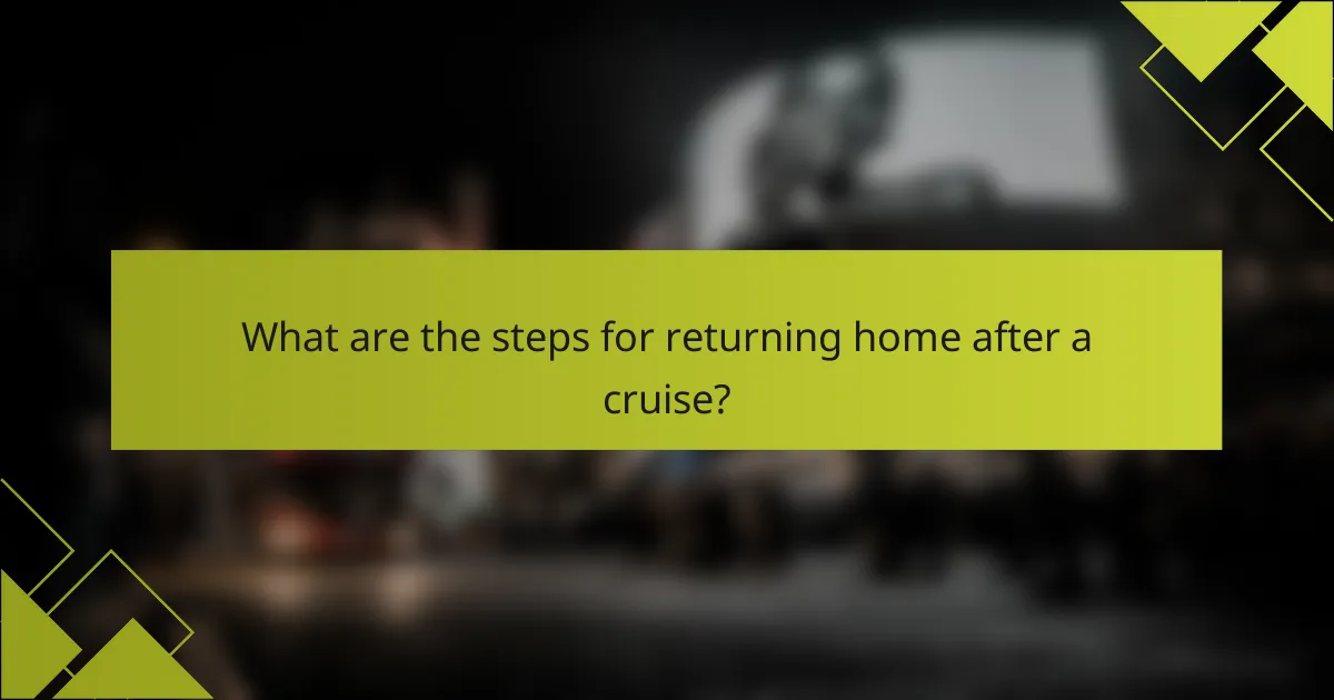What are the steps for returning home after a cruise?