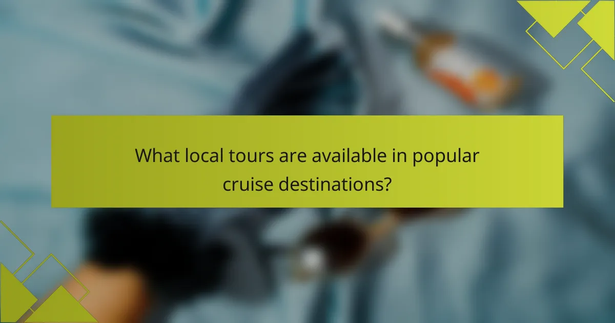 What local tours are available in popular cruise destinations?
